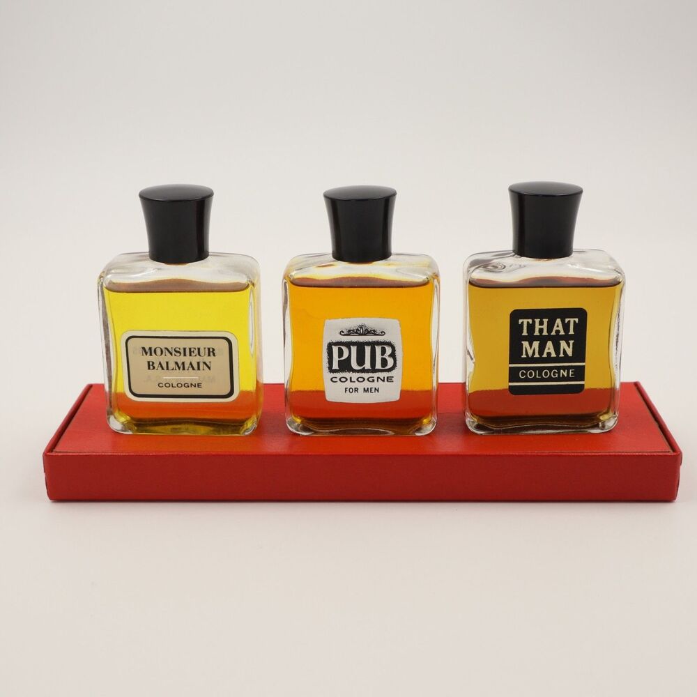 Vintage Men's Fragrance Collection 3 1oz Bottles Monsieur Balmain-PUB-That Man